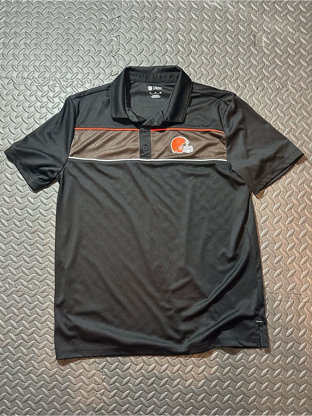 Men's Black Cleveland Browns Polo Shirt with Chest Stripe size: XL